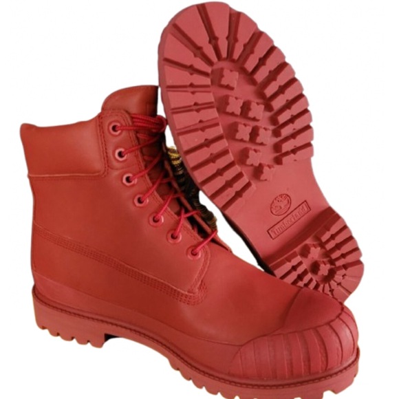 Timberland Bee Line Women's Premium Red Waterproof Rubber Toe Boots Sz.8 - Picture 5 of 5